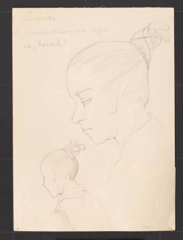 Kresba – účes ženský – úprava hlavy