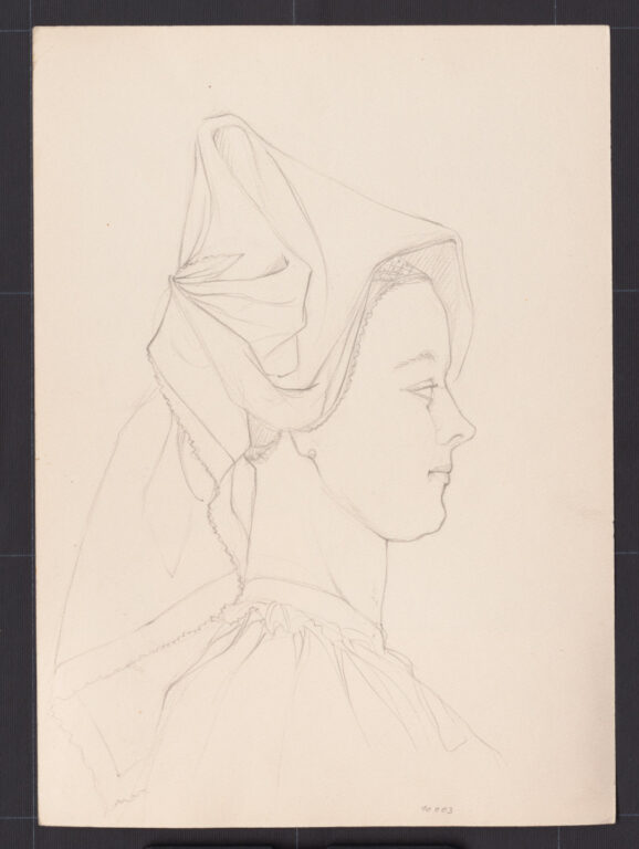 Kresba – šatka – úprava na hlave