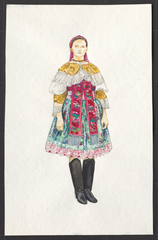 Kresba – odev dievčenský sviatočný