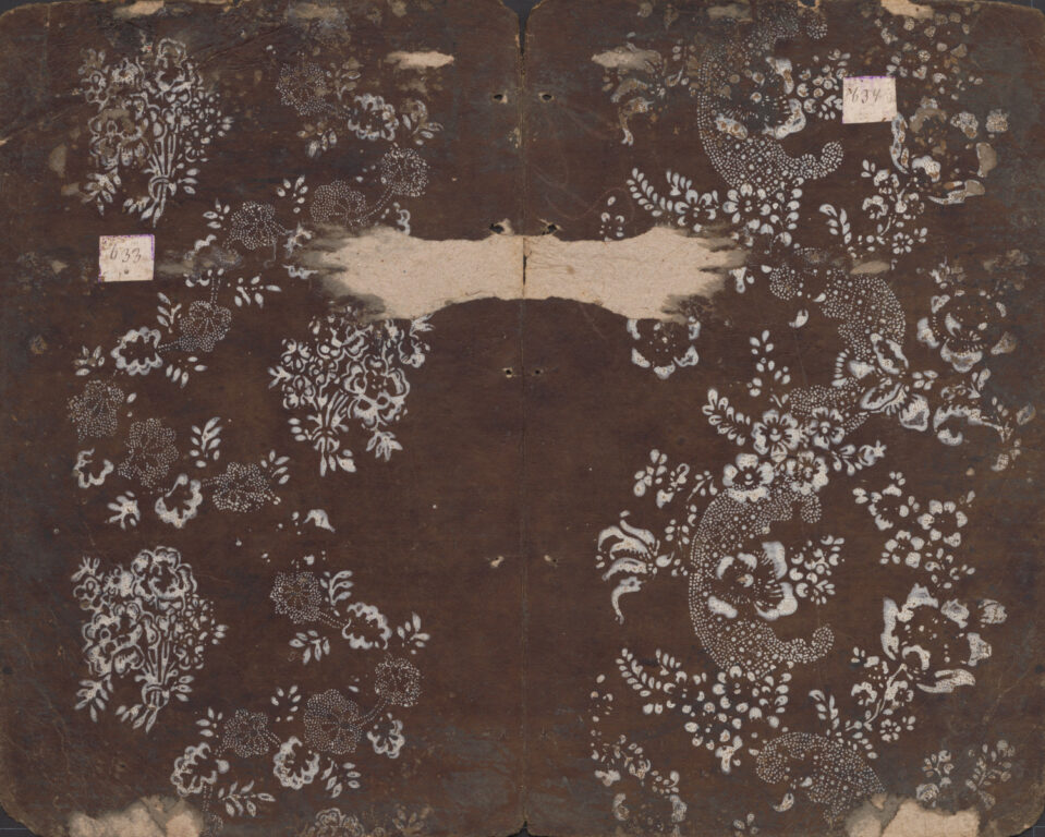 Vzorkovník modrotlačový – 14dvojhárkov,21listov,14fragmentov