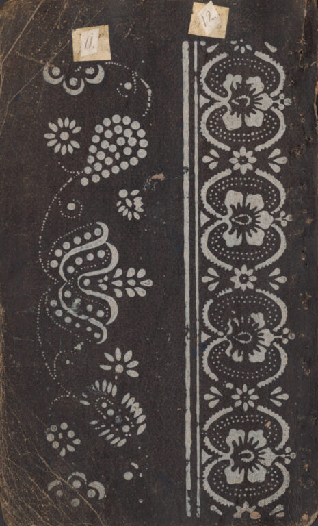 Vzorkovník modrotlačový – 11dvojhárkov,63listov,1obal