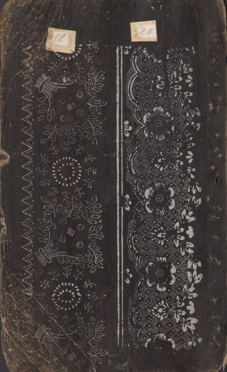 Vzorkovník modrotlačový – 11dvojhárkov,63listov,1obal