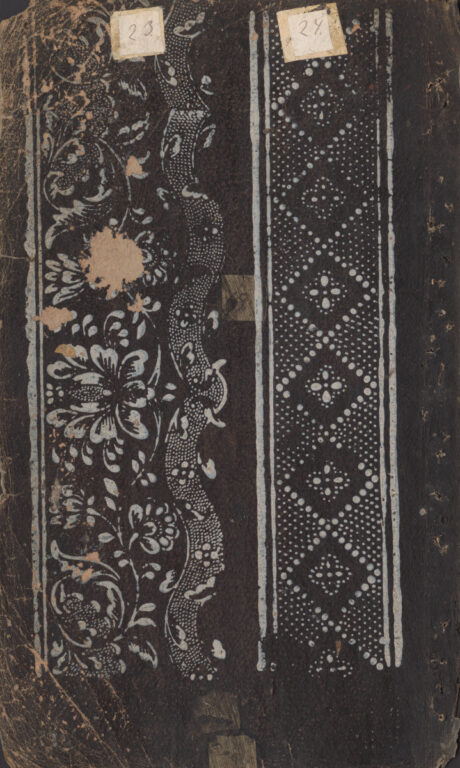 Vzorkovník modrotlačový – 11dvojhárkov,63listov,1obal