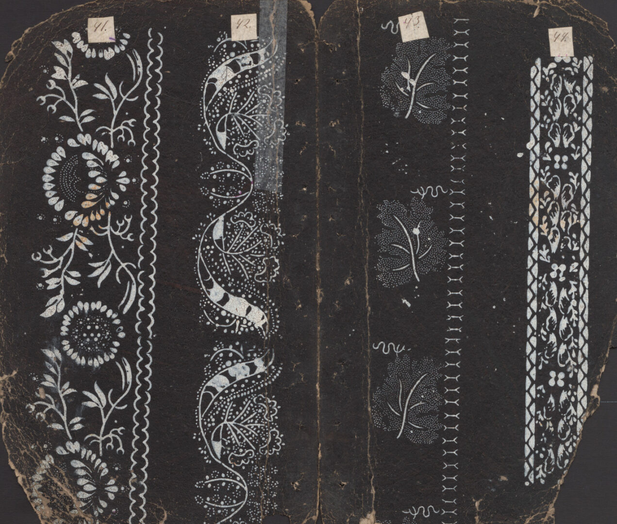 Vzorkovník modrotlačový – 11dvojhárkov,63listov,1obal