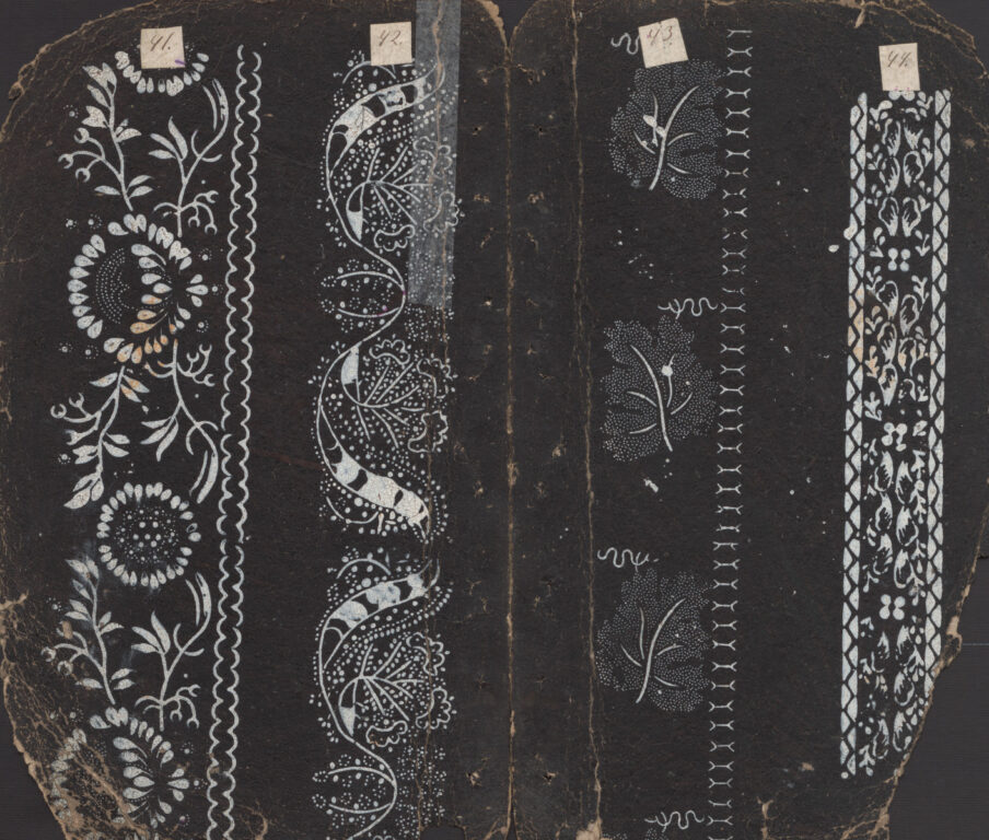 Vzorkovník modrotlačový – 11dvojhárkov,63listov,1obal