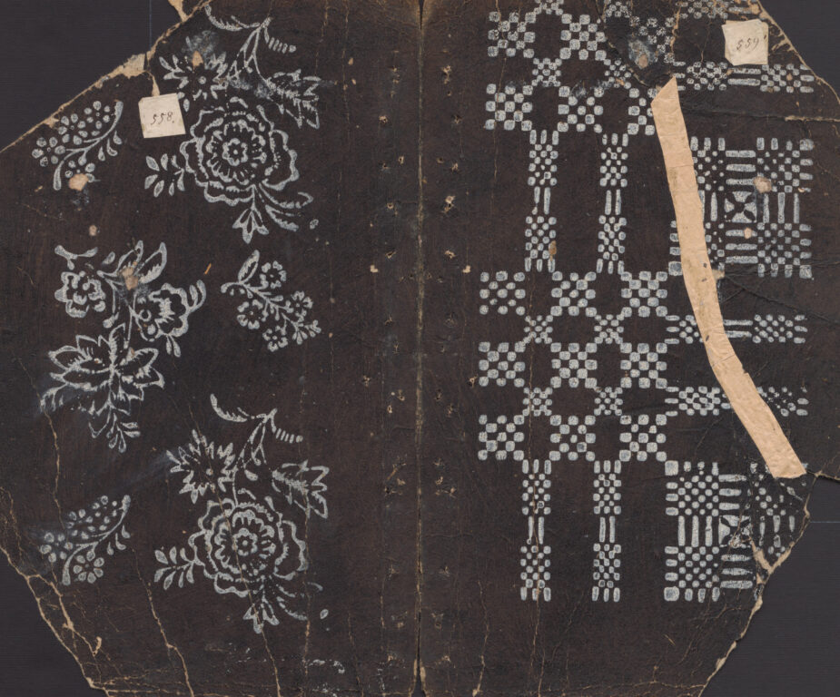 Vzorkovník modrotlačový – 11dvojhárkov,63listov,1obal