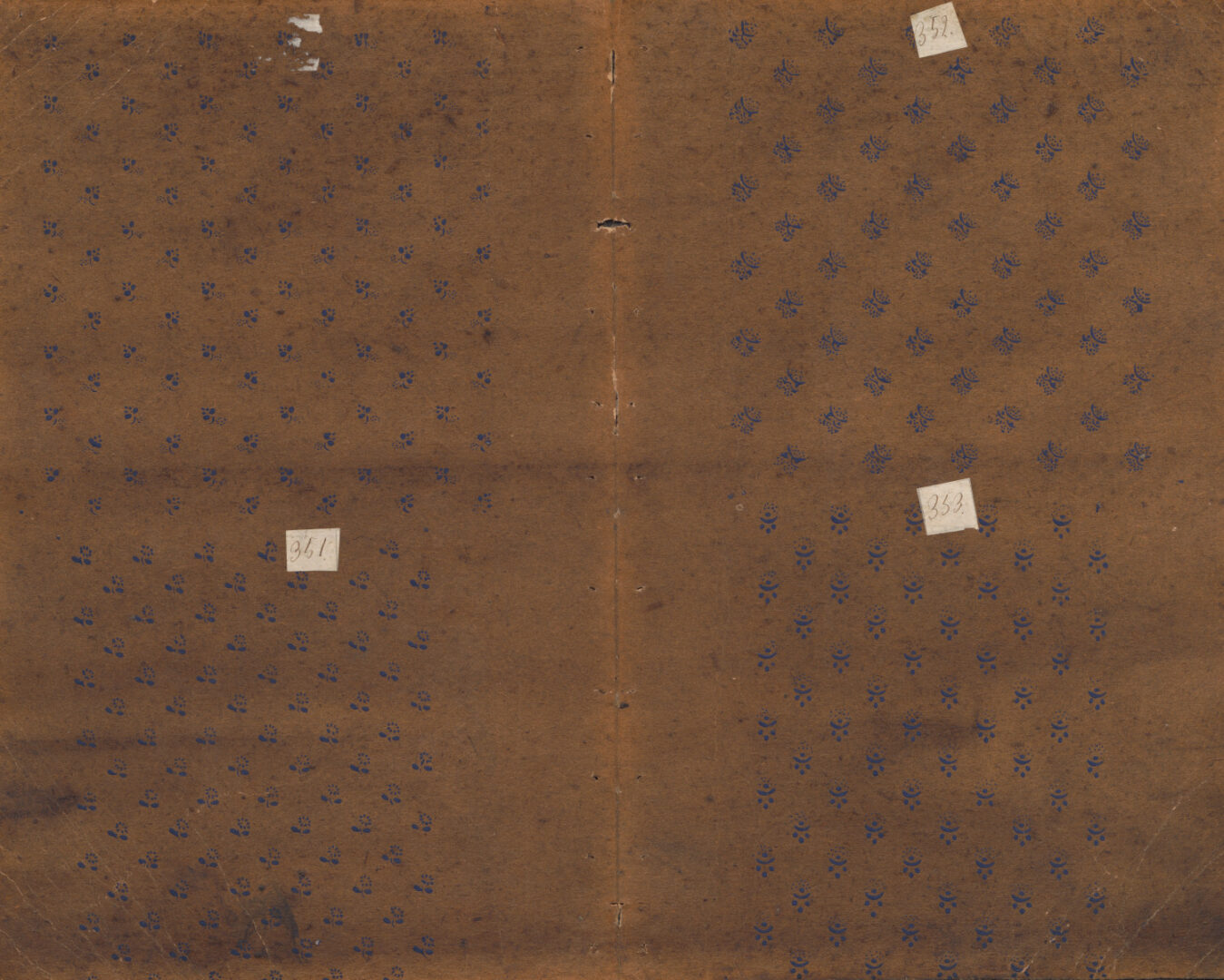 Vzorkovník modrotlačový – 38dvojhárkov,1list,1obal