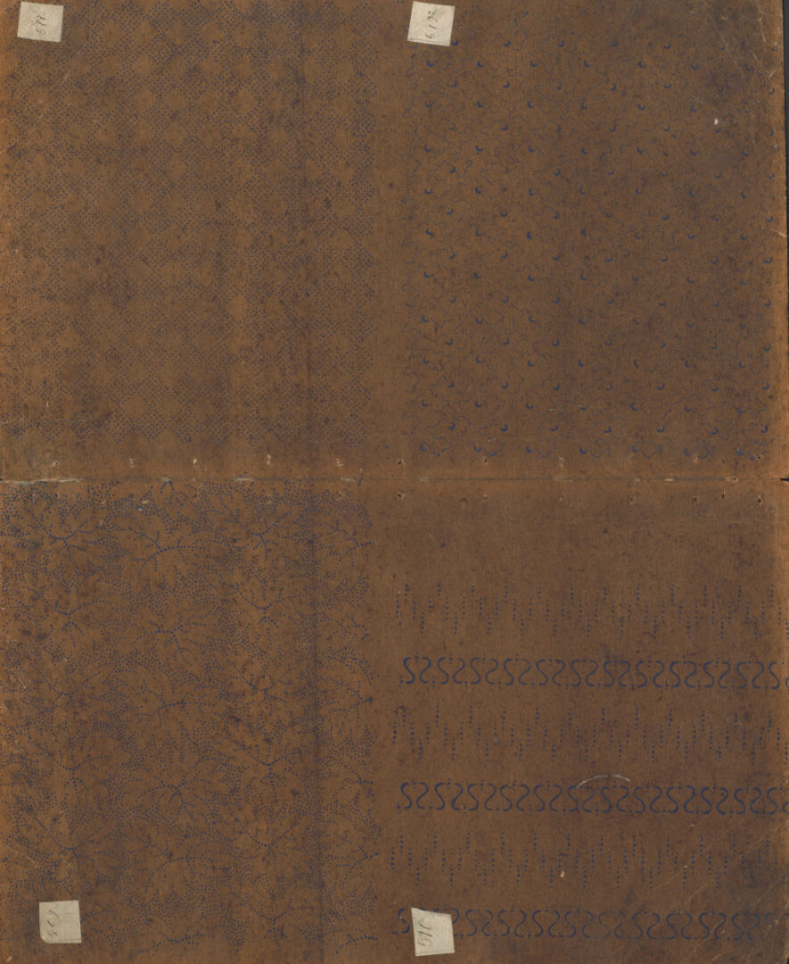 Vzorkovník modrotlačový – 38dvojhárkov,1list,1obal