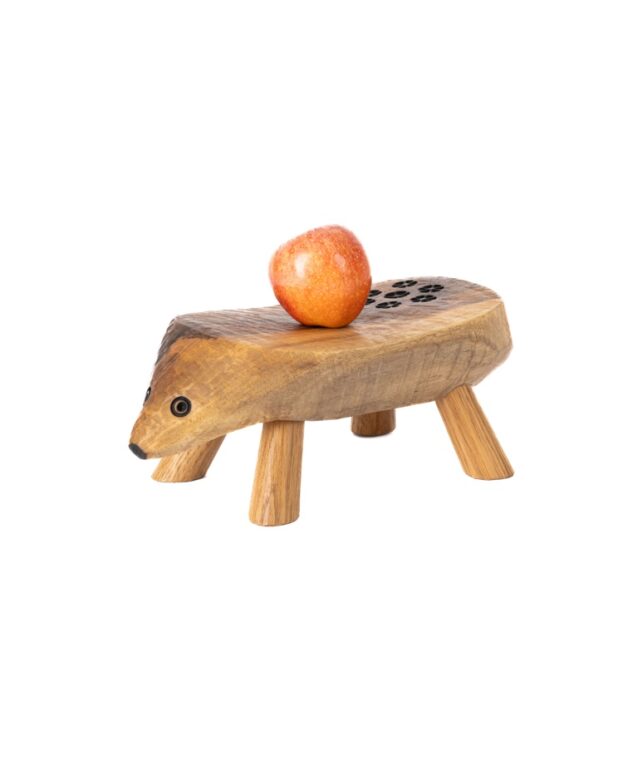 Wooden stool – natural, children’s, hedgehog