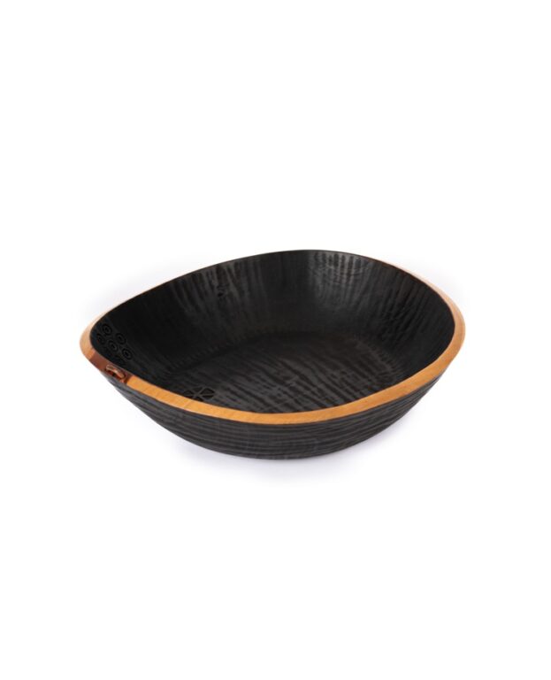 Wooden bowl – wood-fired, with decoration