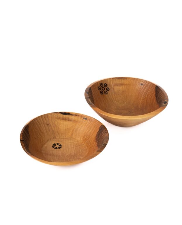 Wooden bowl – natural, with decoration